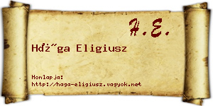Hága Eligiusz névjegykártya